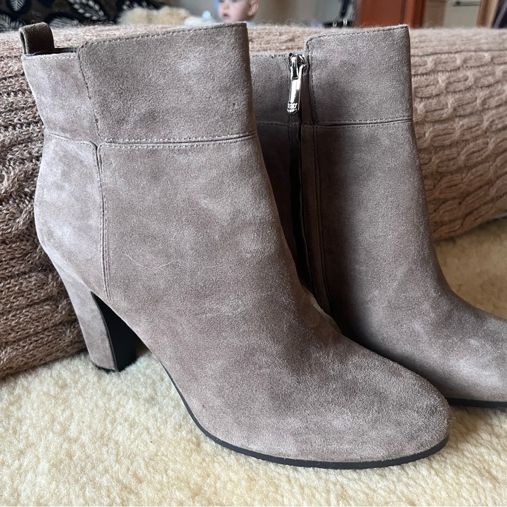 Sam Edelman Taupe Suede Ankle Boots size 9.5